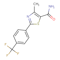 Chemical structure of 4-methyl-2-[4-(trifluoromethyl)phenyl]-1,3-thiazole-5-carboxamide - CSSB00074298968