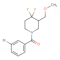 Chemical structure of 1-(3-bromobenzoyl)-4,4-difluoro-3-(methoxymethyl)piperidine - CSSB20555914425