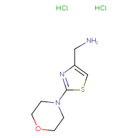 Chemical structure of 1-[2-(morpholin-4-yl)-1,3-thiazol-4-yl]methanamine dihydrochloride - CSSB00015185746