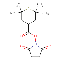 Chemical structure of 2,5-dioxopyrrolidin-1-yl 2,2,6,6-tetramethylthiane-4-carboxylate - CSSB20269534940