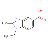 Chemical structure of 1-ethyl-2-methyl-1H-1,3-benzodiazole-5-carboxylic acid - CSSB00011204411