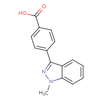 Chemical structure of 4-(1-methyl-1H-indazol-3-yl)benzoic acid - CSSB00020624187