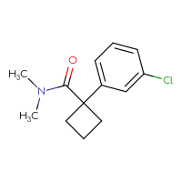 Chemical structure of 1-(3-chlorophenyl)-N,N-dimethylcyclobutane-1-carboxamide - CSSB00000329202