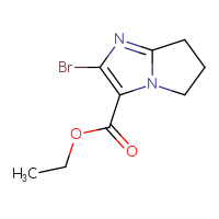 Chemical structure of ethyl 2-bromo-5H,6H,7H-pyrrolo[1,2-a]imidazole-3-carboxylate - CSSB00021391685