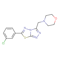 Chemical structure of 4-{[6-(3-chlorophenyl)-[1,2,4]triazolo[3,4-b][1,3,4]thiadiazol-3-yl]methyl}morpholine - CSSB00121608309