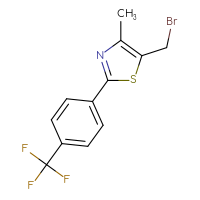 Chemical structure of 5-(bromomethyl)-4-methyl-2-[4-(trifluoromethyl)phenyl]-1,3-thiazole - CSSB00015188764