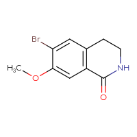 Chemical structure of 6-bromo-7-methoxy-1,2,3,4-tetrahydroisoquinolin-1-one - CSSB00010272170