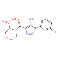 Chemical structure of 4-[1-(3-chlorophenyl)-5-methyl-1H-1,2,3-triazole-4-carbonyl]morpholine-3-carboxylic acid - CSSS00027661809