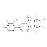 Chemical structure of 4,5,6,7-tetrachloro-1,3-dioxo-2,3-dihydro-1H-isoindol-2-yl 3,4-difluoro-2-methylbenzoate - CSSB20269635212