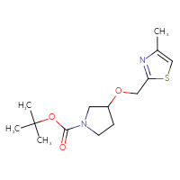 Chemical structure of tert-butyl 3-[(4-methyl-1,3-thiazol-2-yl)methoxy]pyrrolidine-1-carboxylate - CSSB01069552639
