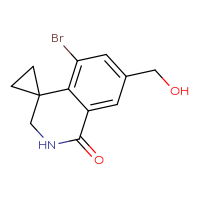 Chemical structure of 5'-bromo-7'-(hydroxymethyl)-2',3'-dihydro-1'H-spiro[cyclopropane-1,4'-isoquinolin]-1'-one - CSSB21349744337