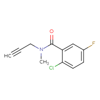 Chemical structure of 2-chloro-5-fluoro-N-methyl-N-(prop-2-yn-1-yl)benzamide - CSSB00016591437