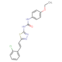 Chemical structure of 3-{5-[(1E)-2-(2-chlorophenyl)ethenyl]-1,3,4-thiadiazol-2-yl}-1-(4-ethoxyphenyl)urea - CSSB00160281667