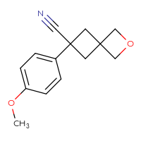 Chemical structure of 6-(4-methoxyphenyl)-2-oxaspiro[3.3]heptane-6-carbonitrile - CSSB00001739105