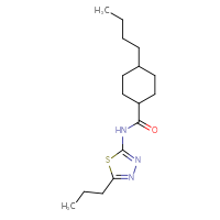 Chemical structure of 4-butyl-N-(5-propyl-1,3,4-thiadiazol-2-yl)cyclohexane-1-carboxamide - CSSB00026754148