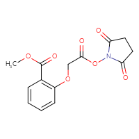 Chemical structure of methyl 2-{2-[(2,5-dioxopyrrolidin-1-yl)oxy]-2-oxoethoxy}benzoate - CSSB20270488515