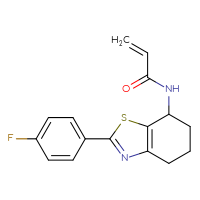 Chemical structure of N-[2-(4-fluorophenyl)-4,5,6,7-tetrahydro-1,3-benzothiazol-7-yl]prop-2-enamide - CSSB00133142922