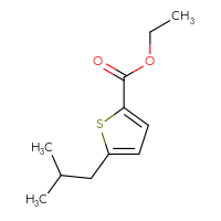 Chemical structure of ethyl 5-(2-methylpropyl)thiophene-2-carboxylate - CSSB00010209498