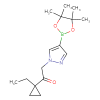Chemical structure of 1-(1-ethylcyclopropyl)-2-[4-(4,4,5,5-tetramethyl-1,3,2-dioxaborolan-2-yl)-1H-pyrazol-1-yl]ethan-1-one - CSSB21229486819