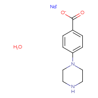 Chemical structure of sodium 4-(piperazin-1-yl)benzoate hydrate - CSSB00015184075