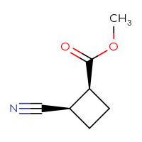 Chemical structure of methyl (1S,2R)-2-cyanocyclobutane-1-carboxylate - CSSB20813980410