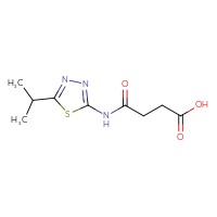 Chemical structure of 3-{[5-(propan-2-yl)-1,3,4-thiadiazol-2-yl]carbamoyl}propanoic acid - CSSB00000013449