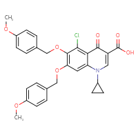 Chemical structure of 5-chloro-1-cyclopropyl-6,7-bis[(4-methoxyphenyl)methoxy]-4-oxo-1,4-dihydroquinoline-3-carboxylic acid - CSSB00016993432
