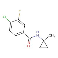 Chemical structure of 4-chloro-3-fluoro-N-(1-methylcyclopropyl)benzamide - CSSB01992289761