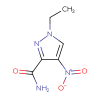 Chemical structure of 1-ethyl-4-nitro-1H-pyrazole-3-carboxamide - CSSB00000092643