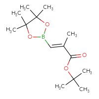 Chemical structure of tert-butyl (2E)-2-methyl-3-(4,4,5,5-tetramethyl-1,3,2-dioxaborolan-2-yl)prop-2-enoate - CSSB00020692008