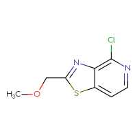 Chemical structure of 4-chloro-2-(methoxymethyl)-[1,3]thiazolo[4,5-c]pyridine - CSSB02127665920