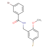 Chemical structure of 3-bromo-N-[(5-fluoro-2-methoxyphenyl)methyl]benzamide - CSSB00965411830