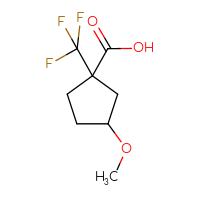 Chemical structure of 3-methoxy-1-(trifluoromethyl)cyclopentane-1-carboxylic acid - CSSB03439748298