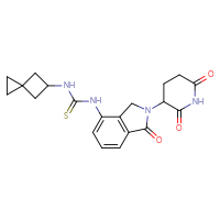 Chemical structure of 1-[2-(2,6-dioxopiperidin-3-yl)-1-oxo-2,3-dihydro-1H-isoindol-4-yl]-3-{spiro[2.3]hexan-5-yl}thiourea - CSSB21432546949
