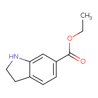 Chemical structure of ethyl 2,3-dihydro-1H-indole-6-carboxylate - CSSB00012001252