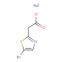 Chemical structure of sodium 2-(5-bromo-1,3-thiazol-2-yl)acetate - CSSB06744499893