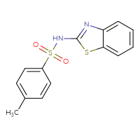 Chemical structure of N-(1,3-benzothiazol-2-yl)-4-methylbenzene-1-sulfonamide - CSSB00026439230