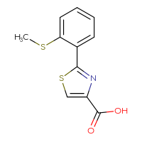Chemical structure of 2-[2-(methylsulfanyl)phenyl]-1,3-thiazole-4-carboxylic acid - CSSB00110627042
