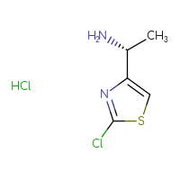 Chemical structure of (1R)-1-(2-chloro-1,3-thiazol-4-yl)ethan-1-amine hydrochloride - CSSB21103096143