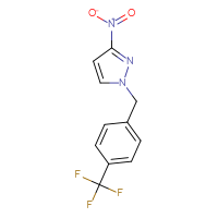 Chemical structure of 3-nitro-1-{[4-(trifluoromethyl)phenyl]methyl}-1H-pyrazole - CSSB00161165344