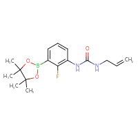 Chemical structure of 1-[2-fluoro-3-(4,4,5,5-tetramethyl-1,3,2-dioxaborolan-2-yl)phenyl]-3-(prop-2-en-1-yl)urea - CSSB00022000998