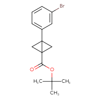 Chemical structure of tert-butyl 3-(3-bromophenyl)bicyclo[1.1.0]butane-1-carboxylate - CSSB17492389482