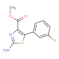 Chemical structure of methyl 2-amino-5-(3-fluorophenyl)-1,3-thiazole-4-carboxylate - CSSB00000297780