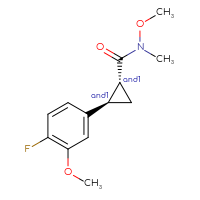 Chemical structure of rac-(1R,2R)-2-(4-fluoro-3-methoxyphenyl)-N-methoxy-N-methylcyclopropane-1-carboxamide - CSSB21291563181