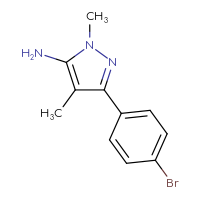 Chemical structure of 3-(4-bromophenyl)-1,4-dimethyl-1H-pyrazol-5-amine - CSSB00011267146