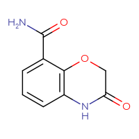 Chemical structure of 3-oxo-3,4-dihydro-2H-1,4-benzoxazine-8-carboxamide - CSSB01002149013