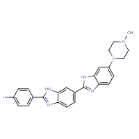 Chemical structure of 2-[2-(4-iodophenyl)-1H-1,3-benzodiazol-6-yl]-6-(4-methylpiperazin-1-yl)-1H-1,3-benzodiazole - CSSB00102527232