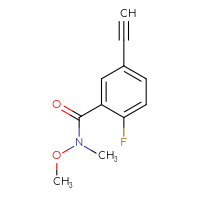 Chemical structure of 5-ethynyl-2-fluoro-N-methoxy-N-methylbenzamide - CSSB03804308442