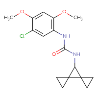Chemical structure of 1-(5-chloro-2,4-dimethoxyphenyl)-3-{dispiro[2.0.2⁴.1³]heptan-7-yl}urea - CSSB01224620126