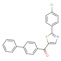Chemical structure of 5-{[1,1'-biphenyl]-4-carbonyl}-2-(4-chlorophenyl)-1,3-thiazole - CSSB00025728586